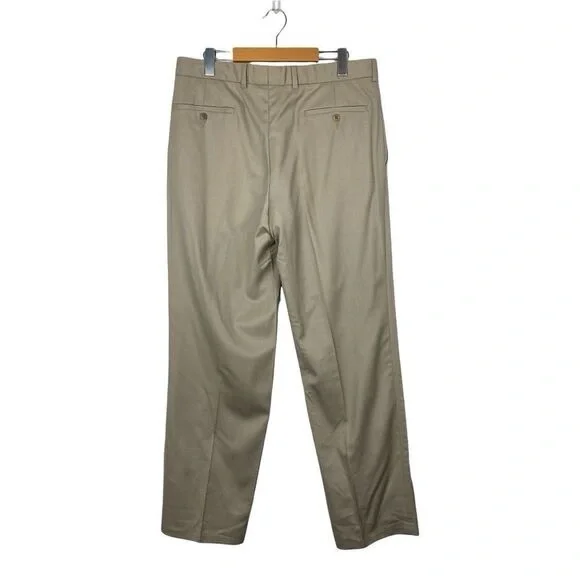 Pierre cardin Mens Vintage Beige Lined Pleated Dress Pant US 34 Short - Picture 2 of 16